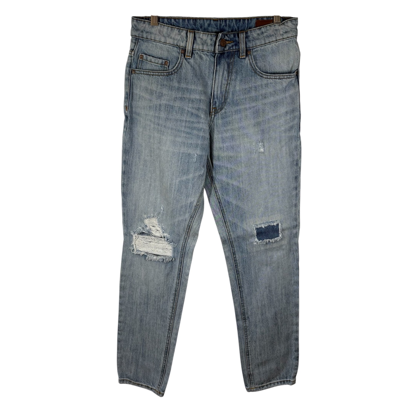 Asos Womens Jeans Denim Light Wash Distressed Ripped Boyfriend Style Sz 10